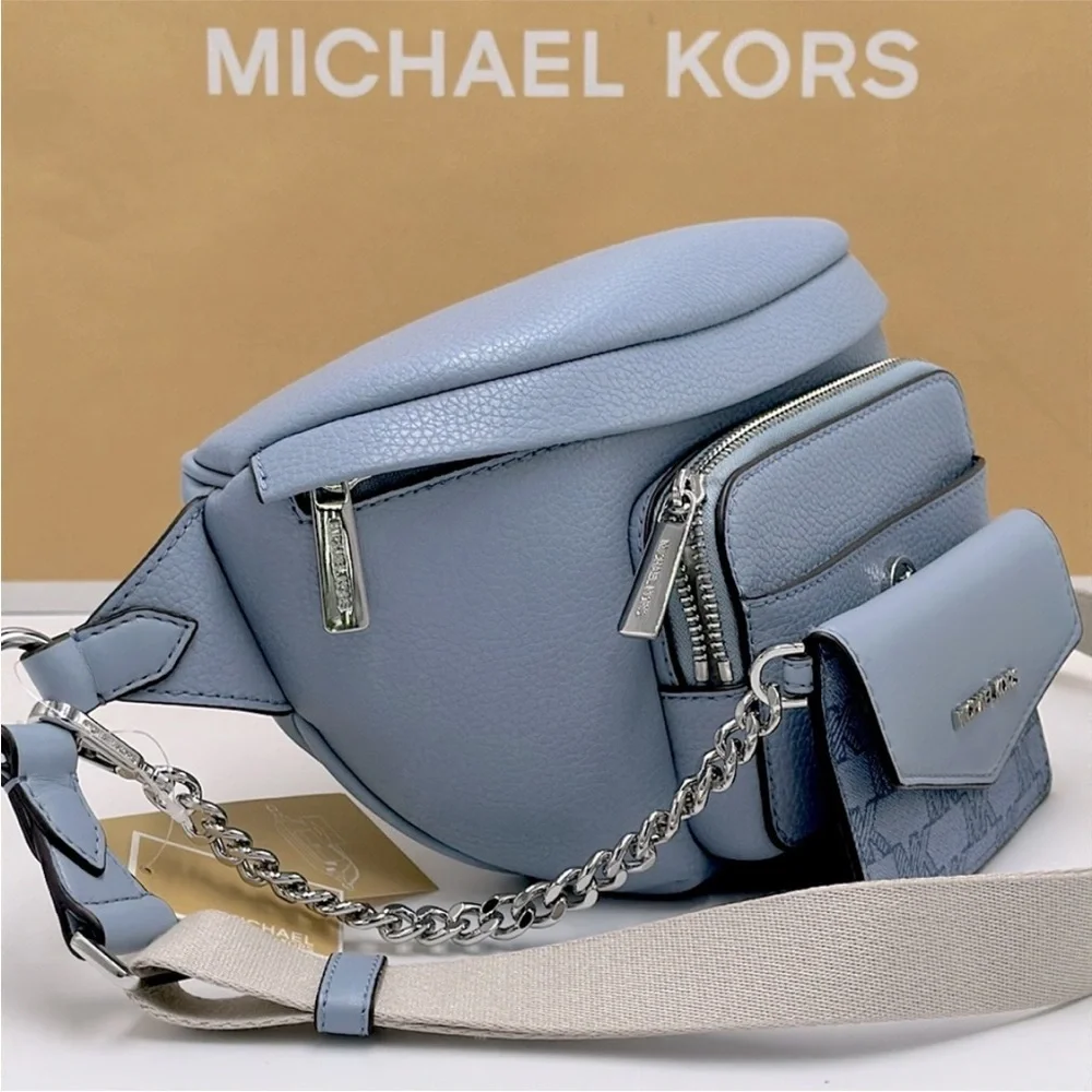 Michael Kors Maisie Large Pebbled Leather 2-in-1 Sling Pack Fanny Pack Waist Bag